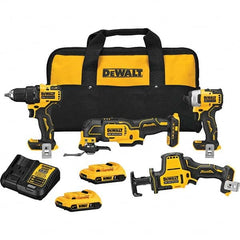 DeWALT - Cordless Tool Combination Kits Voltage: 20 Tools: 1/2" Drill/Driver; 1/4" Impact Driver; Reciprocating Saw; Oscillating Multi-Tool - Apex Tool & Supply