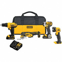 DeWALT - Cordless Tool Combination Kits Voltage: 20 Tools: 1/2" Drill/Driver; 1/4" Impact Driver; Work Light; Oscillating Multi-Tool - Apex Tool & Supply