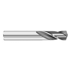 #44 Dia. × 0.086″ Shank × 1/2″ Flute Length × 2″ OAL, 5xD, 135°, Uncoated, 2xD Flute, External Coolant, Round Solid Carbide Drill - Apex Tool & Supply