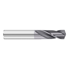 #37 Dia. × 0.104″ Shank × 5/8″ Flute Length × 2″ OAL, 5xD, 135°, TiAlN, 2xD Flute, External Coolant, Round Solid Carbide Drill - Apex Tool & Supply