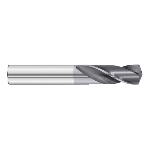 #40 Dia. × 0.098″ Shank × 5/8″ Flute Length × 2″ OAL, 5xD, 135°, TiAlN, 2xD Flute, External Coolant, Round Solid Carbide Drill - Apex Tool & Supply