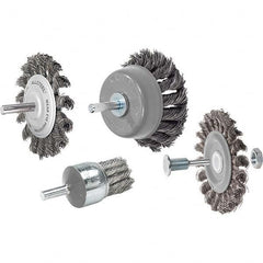 WALTER Surface Technologies - 4" OD, 3/8" Arbor Hole, Knotted Steel Wheel Brush - Apex Tool & Supply