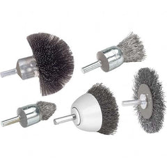 WALTER Surface Technologies - 2" OD, 1/4" Arbor Hole, Crimped Steel Wheel Brush - Apex Tool & Supply