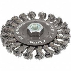 WALTER Surface Technologies - 6" OD, 5/8-11 Arbor Hole, Knotted Steel Wheel Brush - Apex Tool & Supply