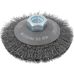WALTER Surface Technologies - 5" OD, 5/8-11 Arbor Hole, Crimped Steel Wheel Brush - Apex Tool & Supply