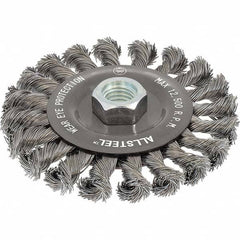 WALTER Surface Technologies - 4-1/2" OD, 5/8-11 Arbor Hole, Knotted Steel Wheel Brush - Apex Tool & Supply