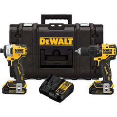 DeWALT - Cordless Tool Combination Kits Voltage: 20 Tools: Brushless 1/2" Compact Hammer Drill/Driver; Brushless 1/4 Impact Driver - Apex Tool & Supply