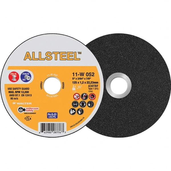 WALTER Surface Technologies - Cutoff Wheels Tool Compatibility: Angle Grinders Wheel Diameter (Inch): 5 - Apex Tool & Supply