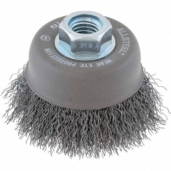 WALTER Surface Technologies - 5" Diam 5/8-11 Threaded Arbor Steel Fill Cup Brush - Apex Tool & Supply