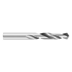 #44 Dia. × 0.086″ Shank × 1″ Flute Length × 2″ OAL, 7xD, 118°, Uncoated, 2xD Flute, External Coolant, Round Solid Carbide Drill - Apex Tool & Supply