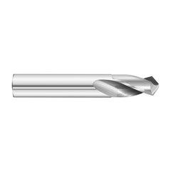 #37 Dia. × 0.104″ Shank × 5/8″ Flute Length × 2″ OAL, 5xD, 118°, Uncoated, 2xD Flute, External Coolant, Round Solid Carbide Drill - Apex Tool & Supply