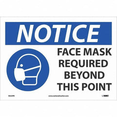 NMC - "Notice Face Mace Required", 14" Wide x 10" High, Pressure-Sensitive Vinyl Safety Sign - Apex Tool & Supply