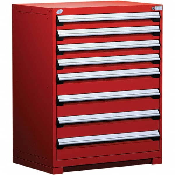 Rousseau Metal - 8 Drawer Flame Red Steel Modular Storage Cabinet - Apex Tool & Supply