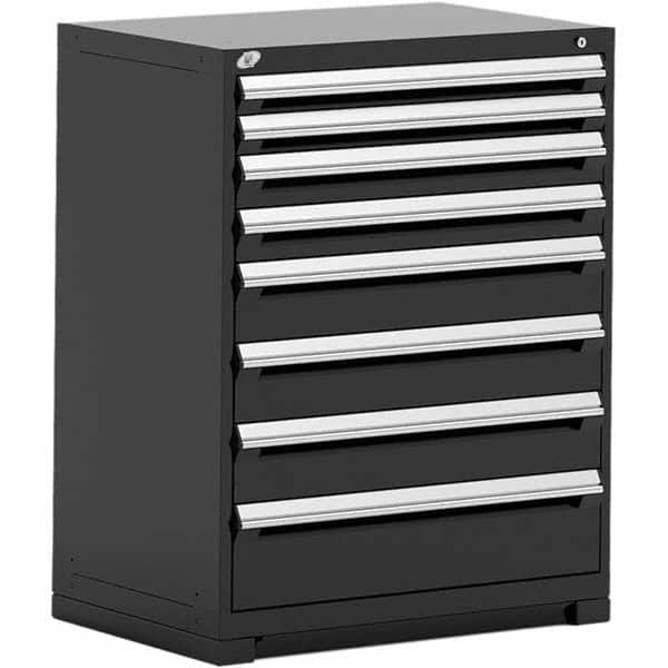 Rousseau Metal - 8 Drawer Black Steel Modular Storage Cabinet - Apex Tool & Supply