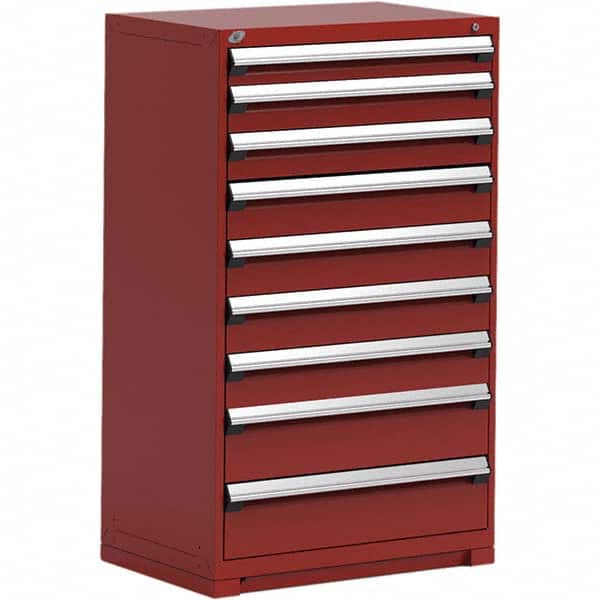Rousseau Metal - 9 Drawer Flame Red Steel Modular Storage Cabinet - Apex Tool & Supply
