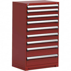 Rousseau Metal - 9 Drawer Flame Red Steel Modular Storage Cabinet - Apex Tool & Supply