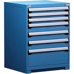 Rousseau Metal - 7 Drawer Avalanche Blue Steel Modular Storage Cabinet - Apex Tool & Supply