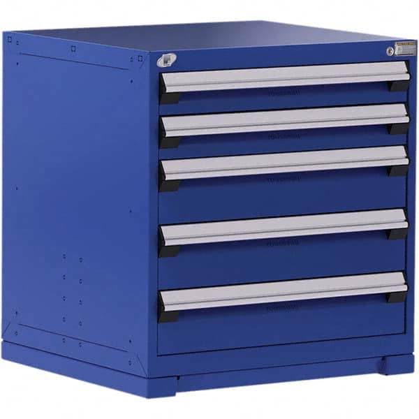 Rousseau Metal - 5 Drawer Avalanche Blue Steel Modular Storage Cabinet - Apex Tool & Supply