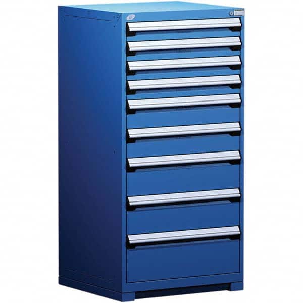 Rousseau Metal - 9 Drawer Avalanche Blue Steel Modular Storage Cabinet - Apex Tool & Supply