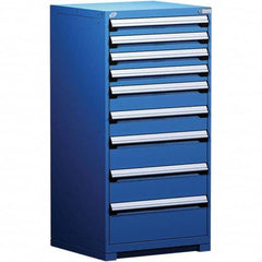 Rousseau Metal - 9 Drawer Avalanche Blue Steel Modular Storage Cabinet - Apex Tool & Supply