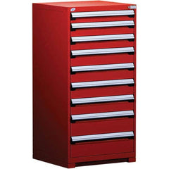 Rousseau Metal - 9 Drawer Flame Red Steel Modular Storage Cabinet - Apex Tool & Supply