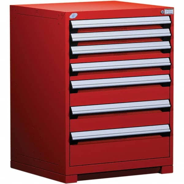Rousseau Metal - 7 Drawer Flame Red Steel Modular Storage Cabinet - Apex Tool & Supply