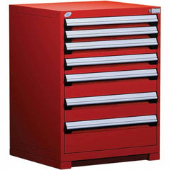 Rousseau Metal - 7 Drawer Flame Red Steel Modular Storage Cabinet - Apex Tool & Supply