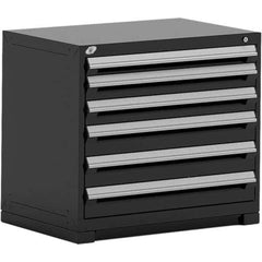 Rousseau Metal - 6 Drawer Black Steel Modular Storage Cabinet - Apex Tool & Supply