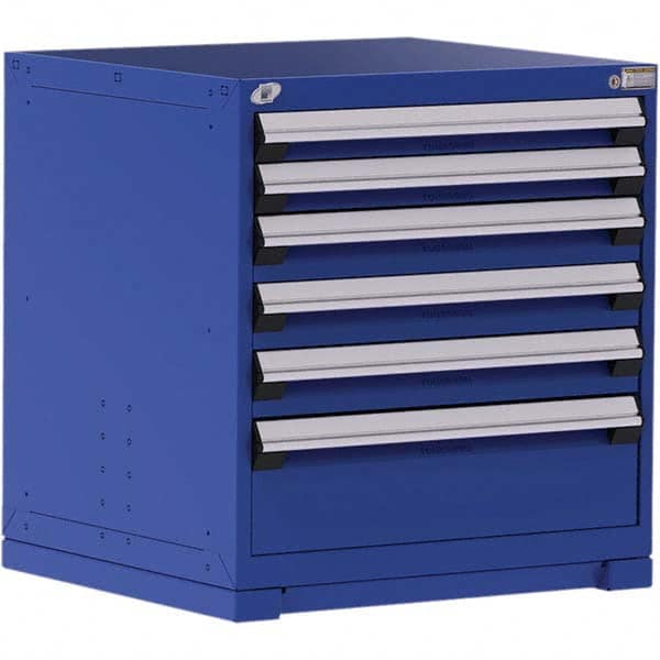 Rousseau Metal - 6 Drawer Avalanche Blue Steel Modular Storage Cabinet - Apex Tool & Supply