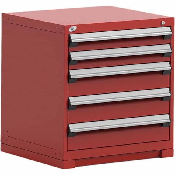 Rousseau Metal - 5 Drawer Flame Red Steel Modular Storage Cabinet - Apex Tool & Supply