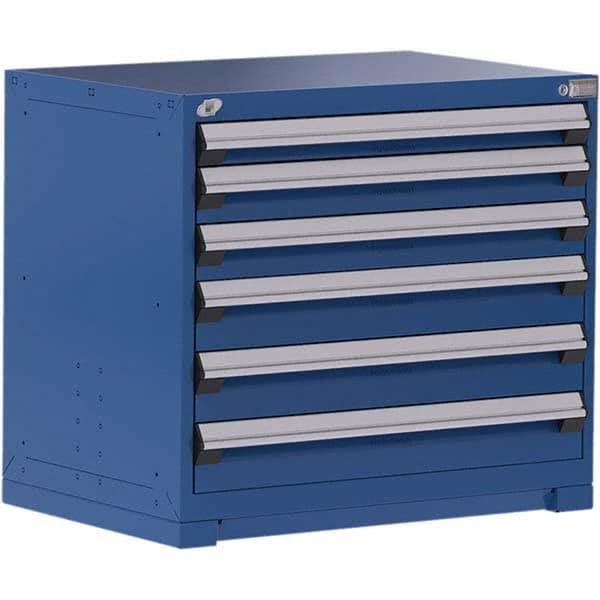Rousseau Metal - 6 Drawer Avalanche Blue Steel Modular Storage Cabinet - Apex Tool & Supply