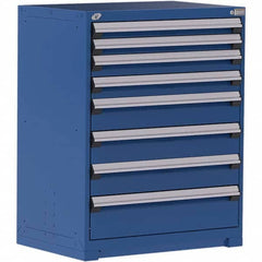 Rousseau Metal - 8 Drawer Avalanche Blue Steel Modular Storage Cabinet - Apex Tool & Supply