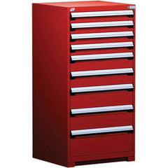 Rousseau Metal - 9 Drawer Flame Red Steel Modular Storage Cabinet - Apex Tool & Supply