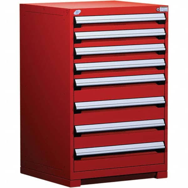 Rousseau Metal - 8 Drawer Flame Red Steel Modular Storage Cabinet - Apex Tool & Supply