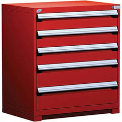 Rousseau Metal - 5 Drawer Flame Red Steel Modular Storage Cabinet - Apex Tool & Supply