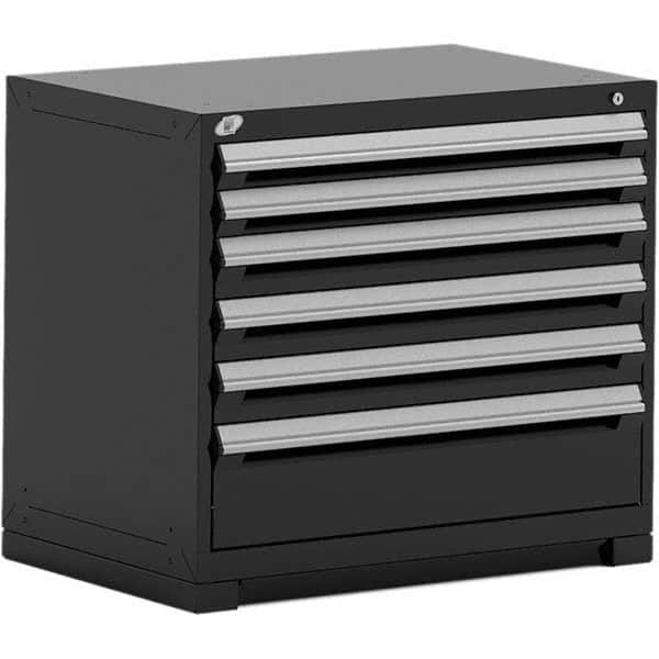 Rousseau Metal - 6 Drawer Black Steel Modular Storage Cabinet - Apex Tool & Supply