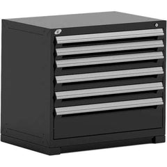 Rousseau Metal - 6 Drawer Black Steel Modular Storage Cabinet - Apex Tool & Supply