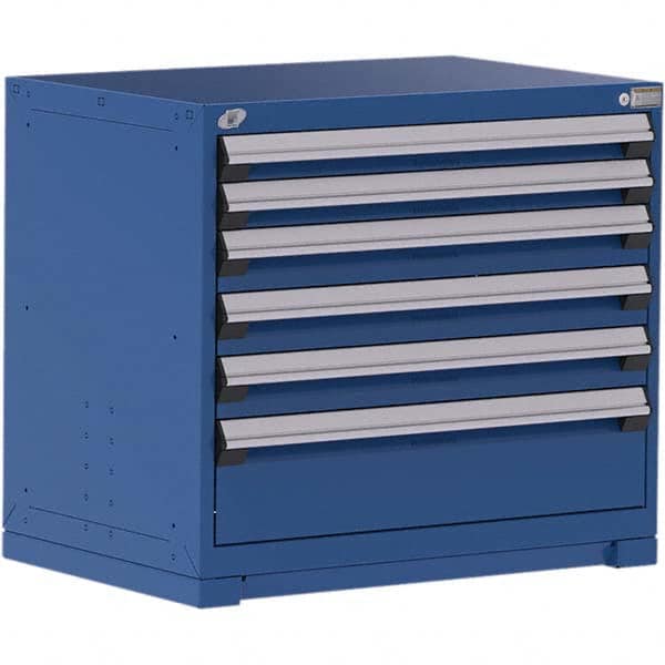 Rousseau Metal - 6 Drawer Avalanche Blue Steel Modular Storage Cabinet - Apex Tool & Supply