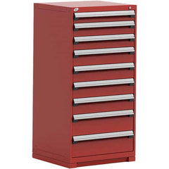 Rousseau Metal - 9 Drawer Flame Red Steel Modular Storage Cabinet - Apex Tool & Supply