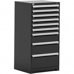 Rousseau Metal - 9 Drawer Black Steel Modular Storage Cabinet - Apex Tool & Supply