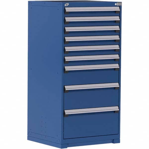 Rousseau Metal - 9 Drawer Avalanche Blue Steel Modular Storage Cabinet - Apex Tool & Supply