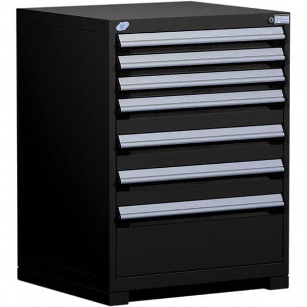 Rousseau Metal - 7 Drawer Black Steel Modular Storage Cabinet - Apex Tool & Supply