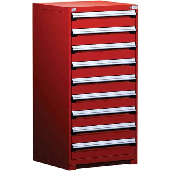 Rousseau Metal - 9 Drawer Flame Red Steel Modular Storage Cabinet - Apex Tool & Supply