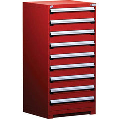Rousseau Metal - 9 Drawer Flame Red Steel Modular Storage Cabinet - Apex Tool & Supply