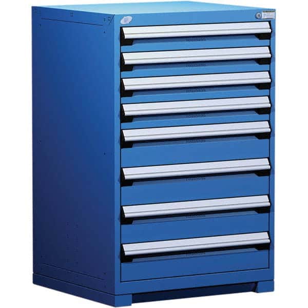 Rousseau Metal - 8 Drawer Avalanche Blue Steel Modular Storage Cabinet - Apex Tool & Supply