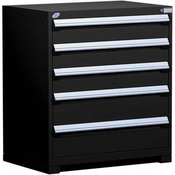 Rousseau Metal - 5 Drawer Black Steel Modular Storage Cabinet - Apex Tool & Supply