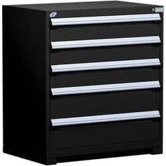 Rousseau Metal - 5 Drawer Black Steel Modular Storage Cabinet - Apex Tool & Supply