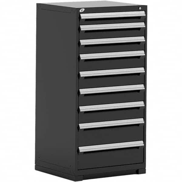 Rousseau Metal - 9 Drawer Black Steel Modular Storage Cabinet - Apex Tool & Supply