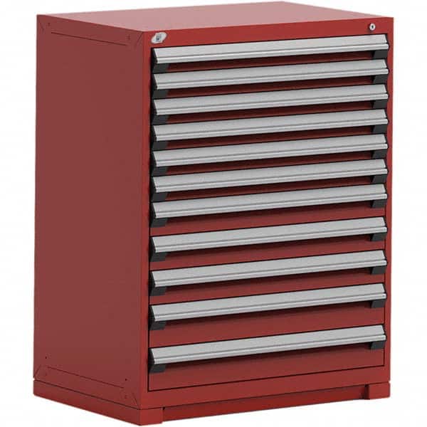 Rousseau Metal - 11 Drawer Flame Red Steel Modular Storage Cabinet - Apex Tool & Supply