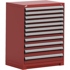 Rousseau Metal - 11 Drawer Flame Red Steel Modular Storage Cabinet - Apex Tool & Supply